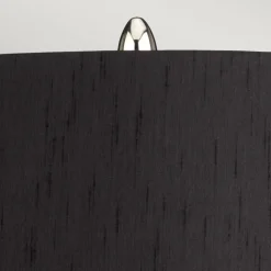 Tischleuchte Schwarz Silber 56,2 cm hoch E27 Keramik Stoff