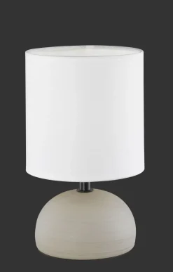 Tischleuchte Stoff Keramik E14 23 cm Weiß Cappuccino
