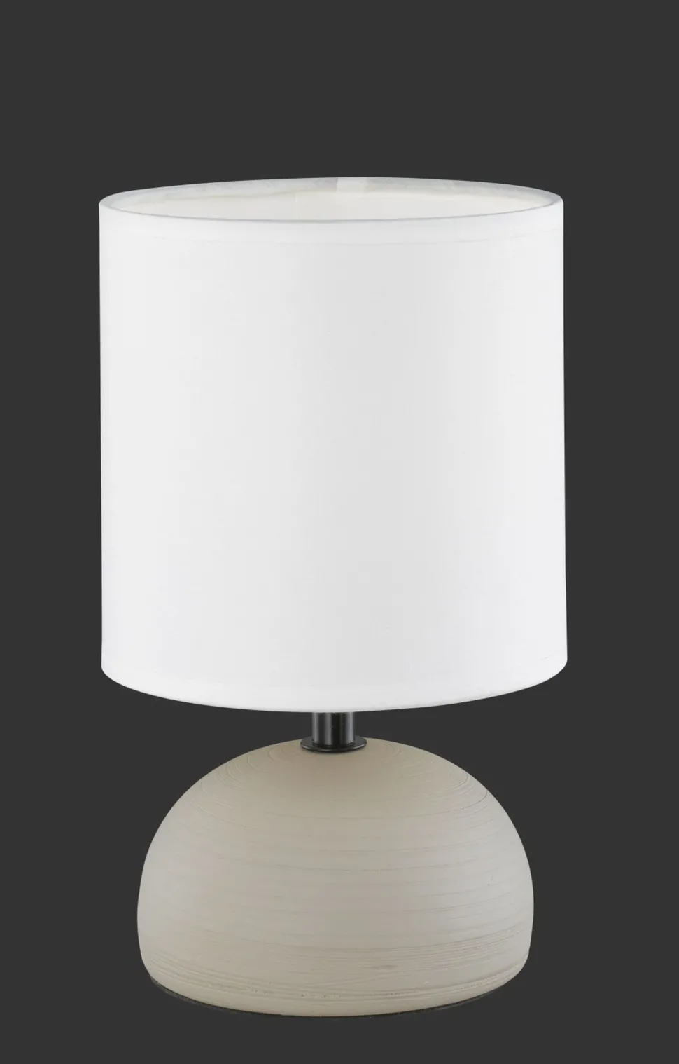 Tischleuchte Stoff Keramik E14 23 cm Weiß Cappuccino