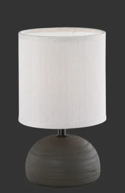Tischleuchte Stoff Keramik E14 23 cm Braun Cappuccino