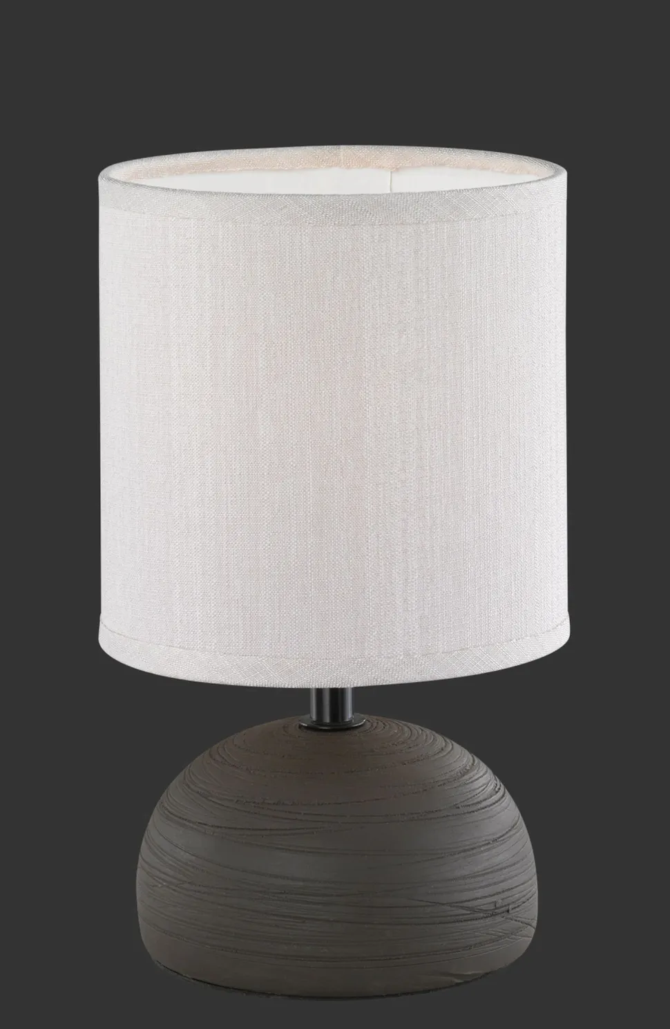 Tischleuchte Stoff Keramik E14 23 cm Braun Cappuccino