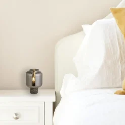 Tischleuchte Tischlampe klein Beton mit Terrazzo Effekt