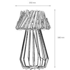 Tischleuchte Treibholz Metall 58 cm E27 Handarbeit SAWATH