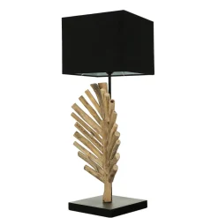 Tischleuchte Treibholz Stoff 69 cm E27 Handarbeit SAWATH