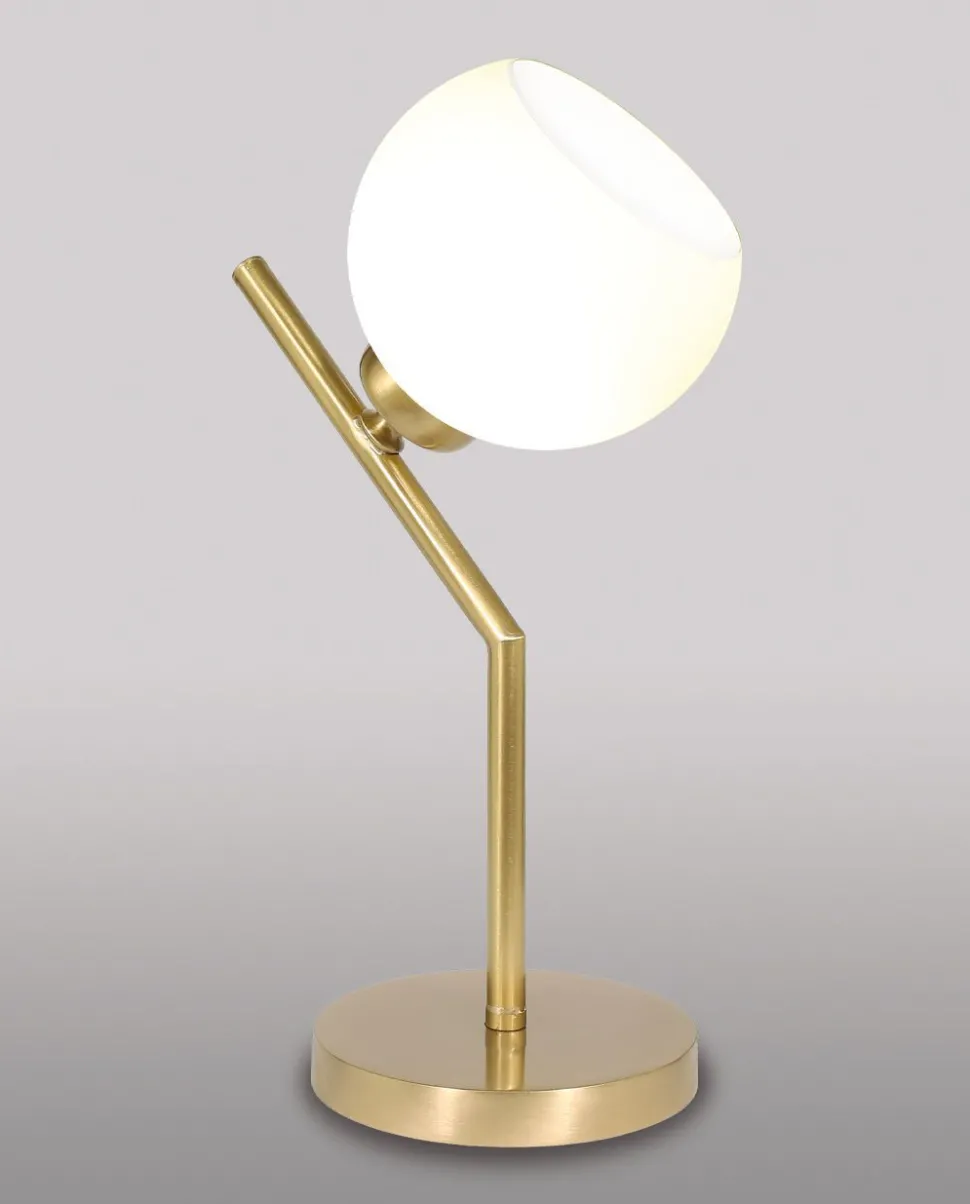 Tischleuchte TRIVIA Echt-Messing Glas Premium Design