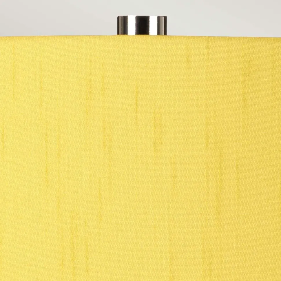 Tischleuchte Weiß Gelb Keramik Stoff E27 64 cm Retro WINTA