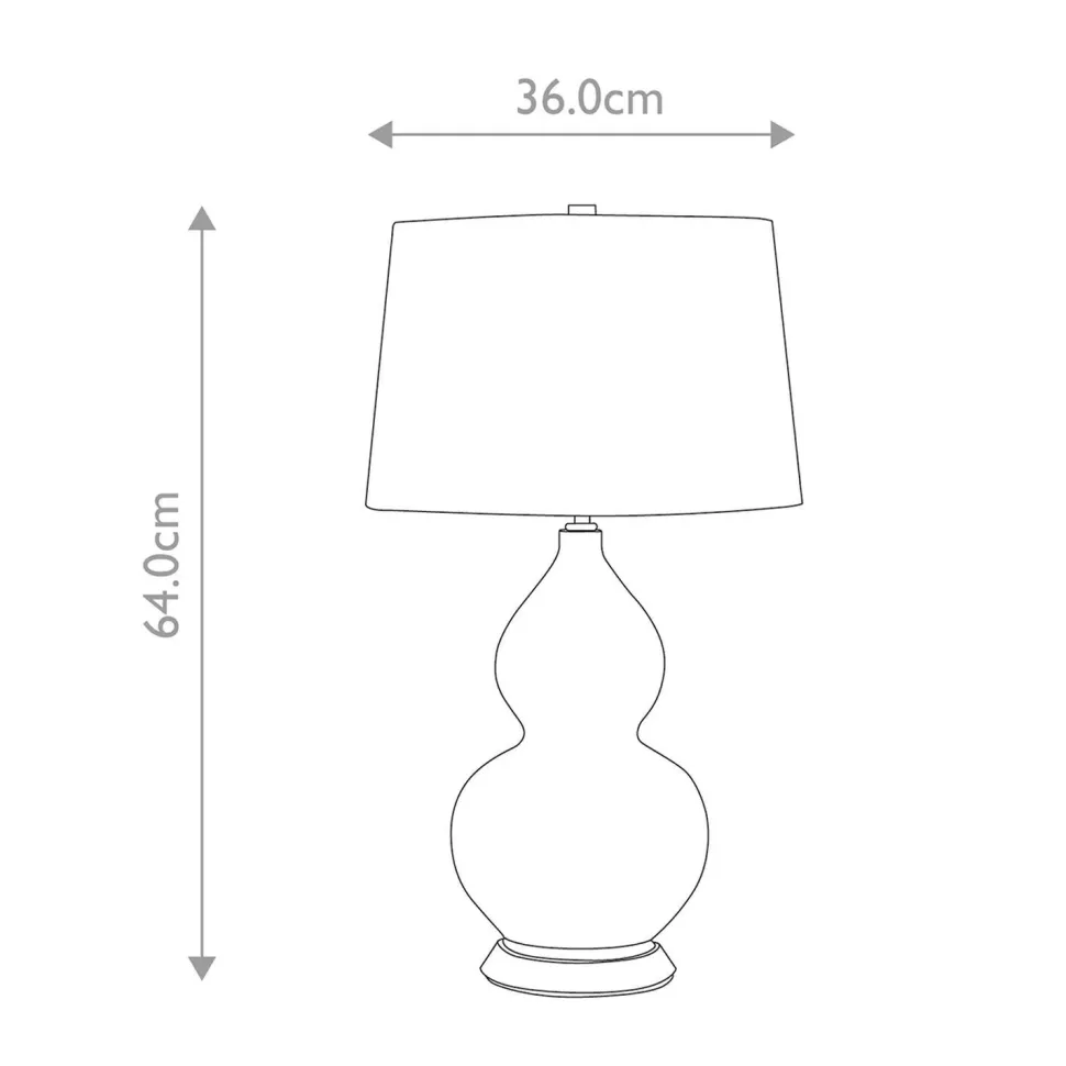Tischleuchte Weiß Gelb Keramik Stoff E27 64 cm Retro WINTA