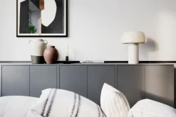 Tischleuchte Weiß H: 41 cm kippbar Metall Kabelschalter E27