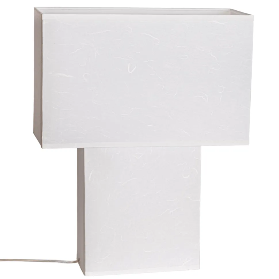 Tischleuchte Weiß Papier Metall 40 cm hoch 2x E27