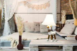 Tischleuchte Weiß Schaf 48 cm inkl. LED Kinderzimmer