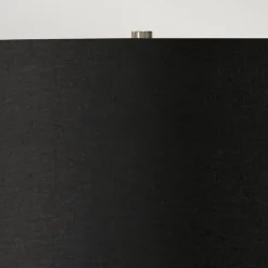 Tischleuchte Weiß Schwarz E27 65 cm Klassisch Wohnzimmer