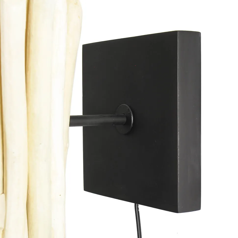 Treibholz Wandleuchte Stoffschirm Handarbeit Wohnzimmer