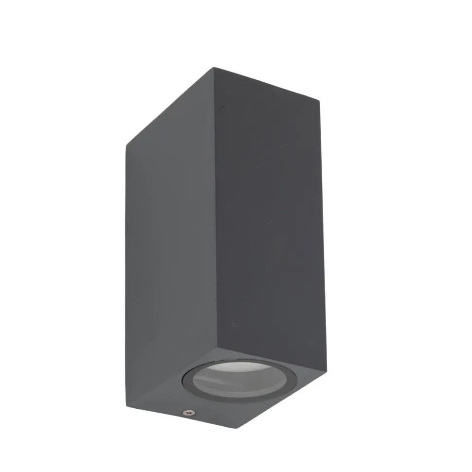 Up Down Außenlampe Wand IP44 Metall Grau H:15,1 cm GU10