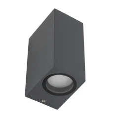 Up Down Außenlampe Wand IP44 Metall Grau H:15,1 cm GU10