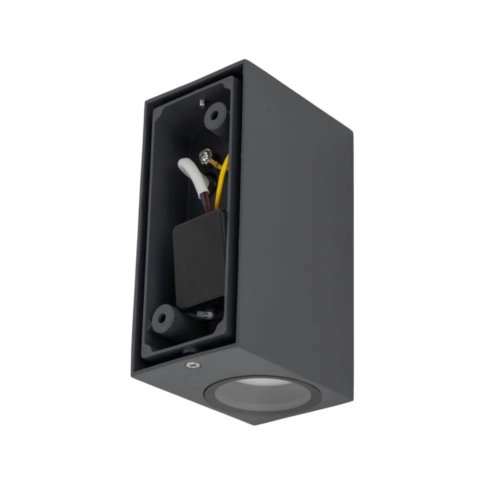 Up Down Außenlampe Wand IP44 Metall Grau H:15,1 cm GU10