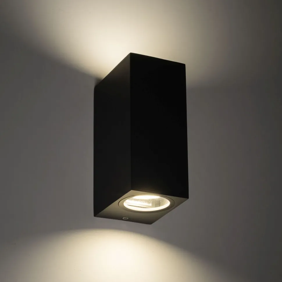 Up Down Außenlampe Wand IP44 Metall Grau H:15,1 cm GU10