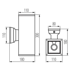 Up Down Außenleuchte Anthrazit IP54 Aluminium Glas