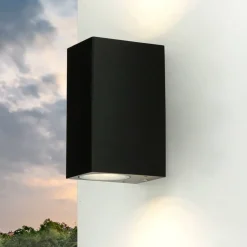 Up Down Leuchte Außen Wandlampe Strahler Schwarz Antik AALBORG Außenwandleuchte