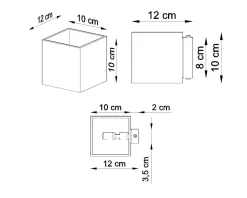Up Down Wandlampe GEO Anthrazit B:10cm G9 Flur