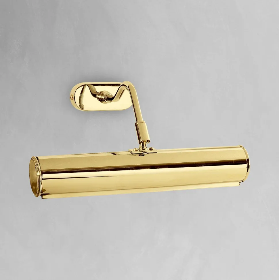 Vergoldete Bilderleuchte Messing 24 K B: 30 cm schwenkbar E14