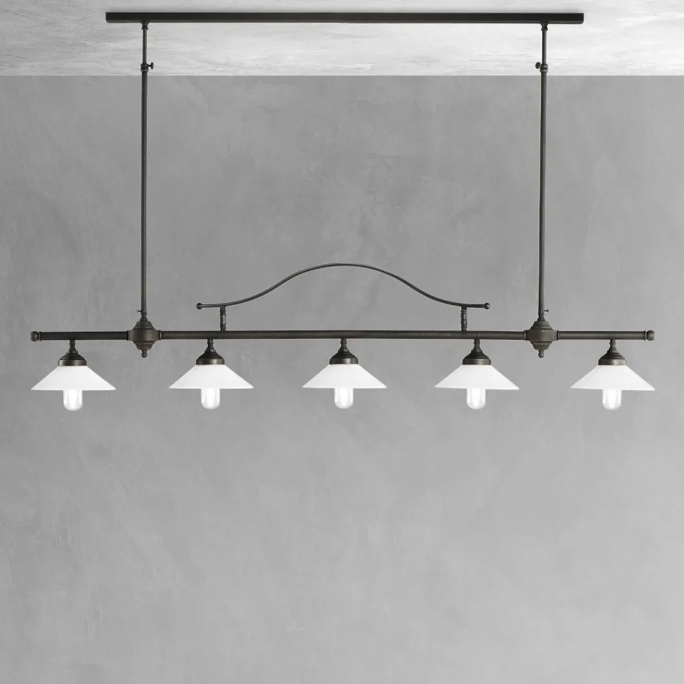 Verstellbare Deckenleuchte Messing Glas E27 B: 140 cm groß