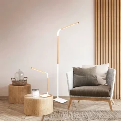 Verstellbare LED Stehlampe dimmbar Metall Weiß 1400 lm