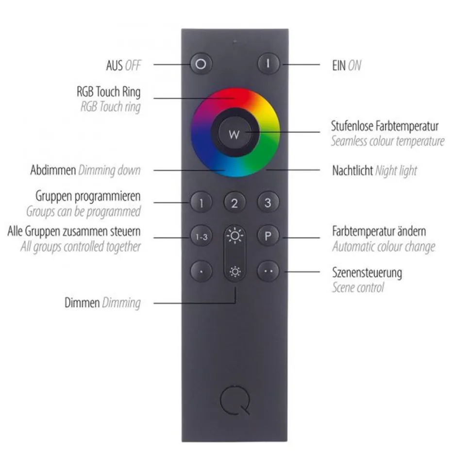 Verstellbare LED Wandspot in Stahl RGB dimmbar T:16 cm