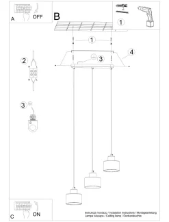 Verstellbare Pendelleuchte Schwarz Metall 3-flammig E27