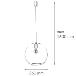 Verstellbare Pendelleuchte Glas Ø 36 cm E27 DARON