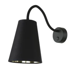 Verstellbare Wandlampe Schwarz Gold Metall E27