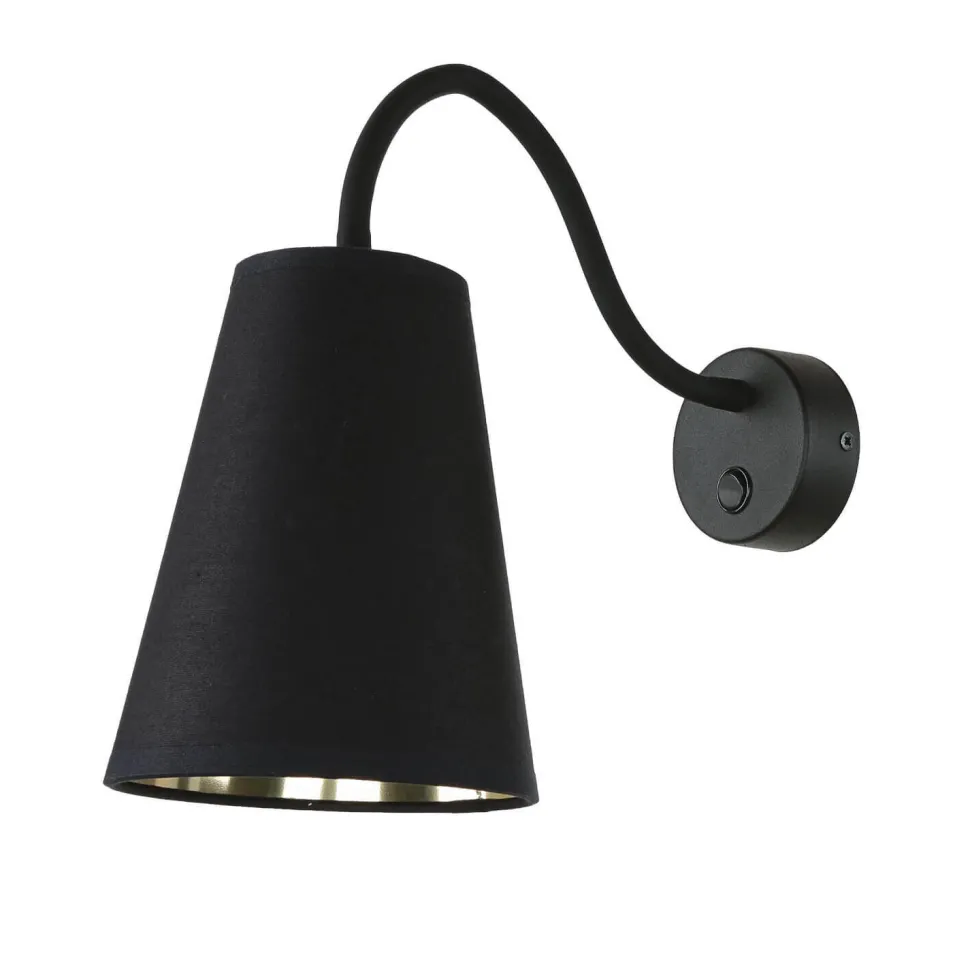 Verstellbare Wandlampe Schwarz Gold Metall E27