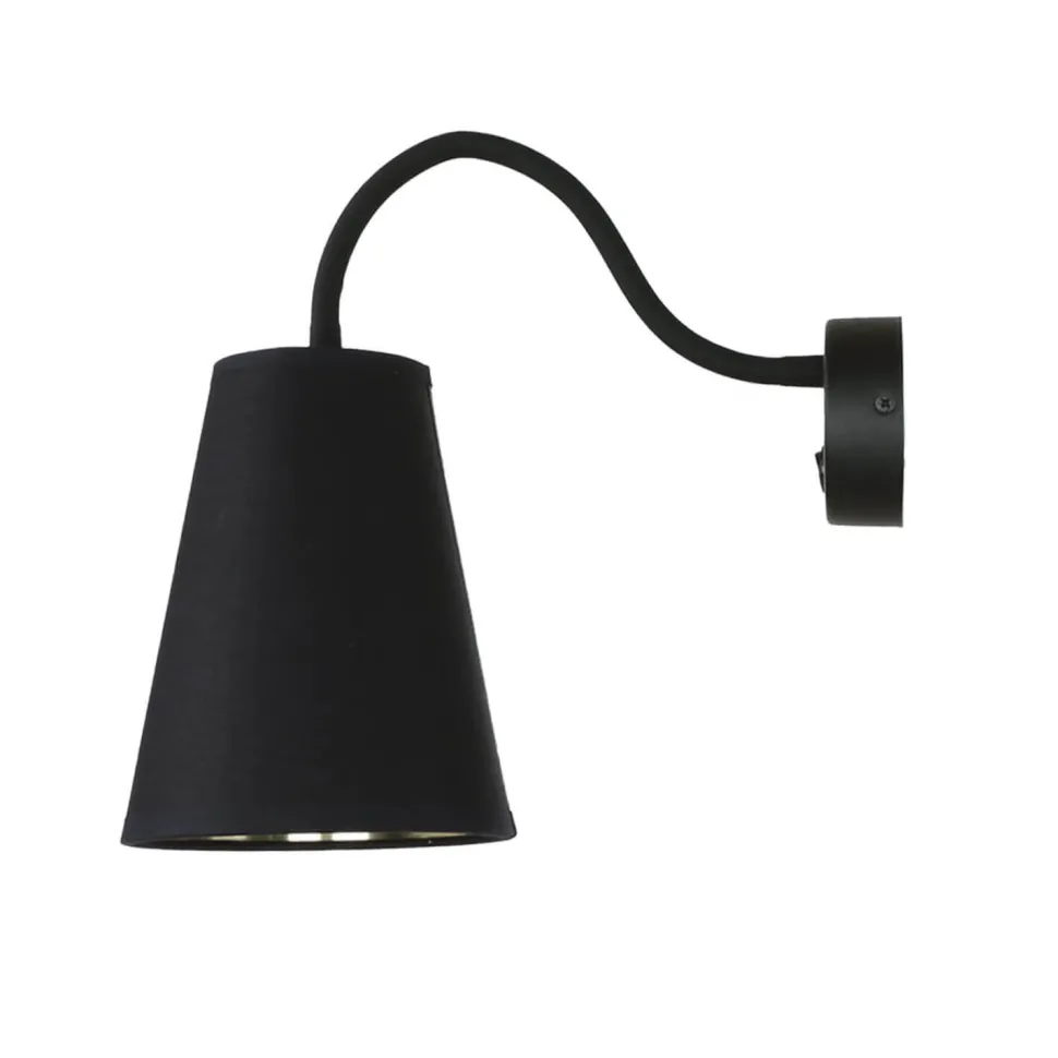 Verstellbare Wandlampe Schwarz Gold Metall E27