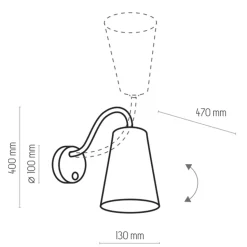 Verstellbare Wandlampe Schwarz Gold Metall E27