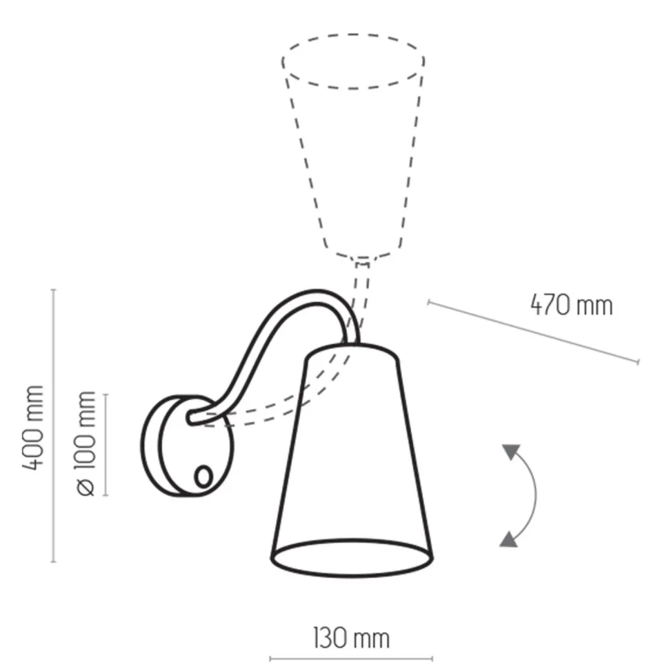 Verstellbare Wandlampe Schwarz Gold Metall E27