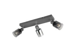 Verstellbarer Deckenspot Rauchglas Metall E14 3-flammig