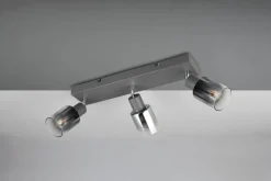 Verstellbarer Deckenspot Rauchglas Metall E14 3-flammig