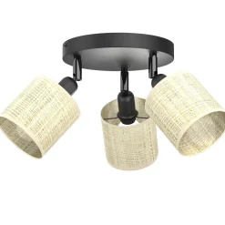 Verstellbarer Deckenspot Rattan Metall Ø34 cm rund