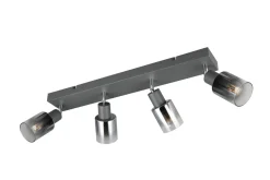 Verstellbarer Deckenspot Rauchglas Metall E14 58,5 cm