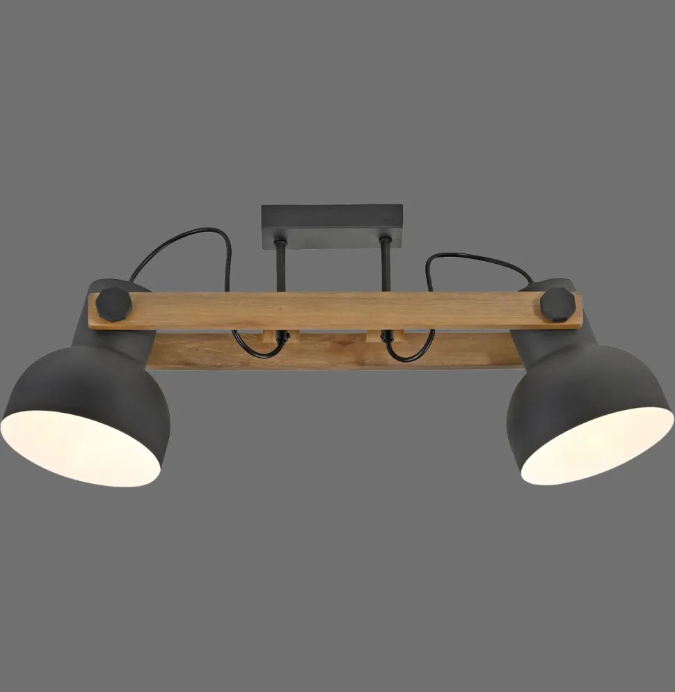 Verstellbarer Deckenstrahler Holz Metall E27 L:72 cm