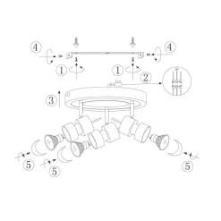 Verstellbarer Deckenstrahler Metall Ø27,5 cm inkl. GU10