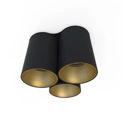 Vielseitiger Aufbauspot 3x GU10 H:13cm klein Schwarz