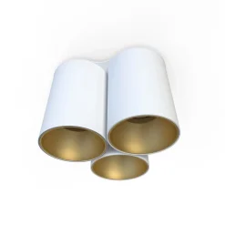 Vielseitiger Deckenspot Weiß Gold 3x GU10 klein