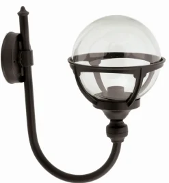 Vintage Außenwandleuchte Schwarz IP44 Kugel Schirm E27