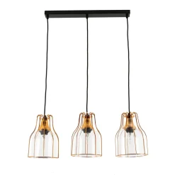 Vintage Hängeleuchte ARIA Kupfer 3-flmg max. T:1m