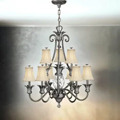 Vintage Kronleuchter tropisch extravagant 10x E14