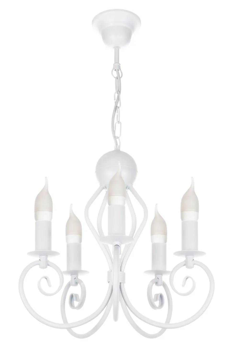 Vintage Kronleuchter Weiß E14 5-flammig Klassisch