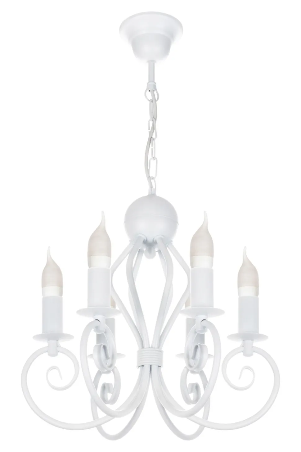 Vintage Kronleuchter Weiß E14 6-flammig Klassisch