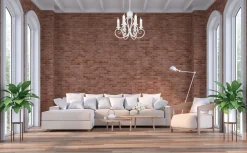 Vintage Kronleuchter Weiß E14 6-flammig Klassisch