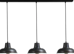 Vintage Pendelleuchte in Schwarz Roter Metall Optik