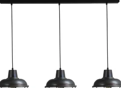 Vintage Pendelleuchte Küchenlampe in Schwarz Roter Metall Optik